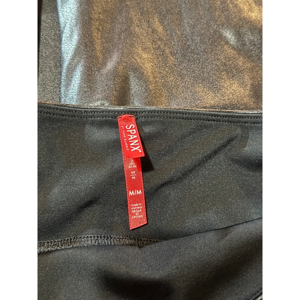 SPANX Faux Leather Leggings Black High Rise Skinny Pants Medium - Picture 4 of 4